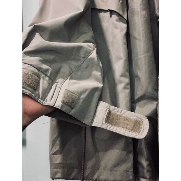 Vintage Learsi Zippered & Buttoned Cinched Waist Tan Raincoat 1X - Picture 8 of 12